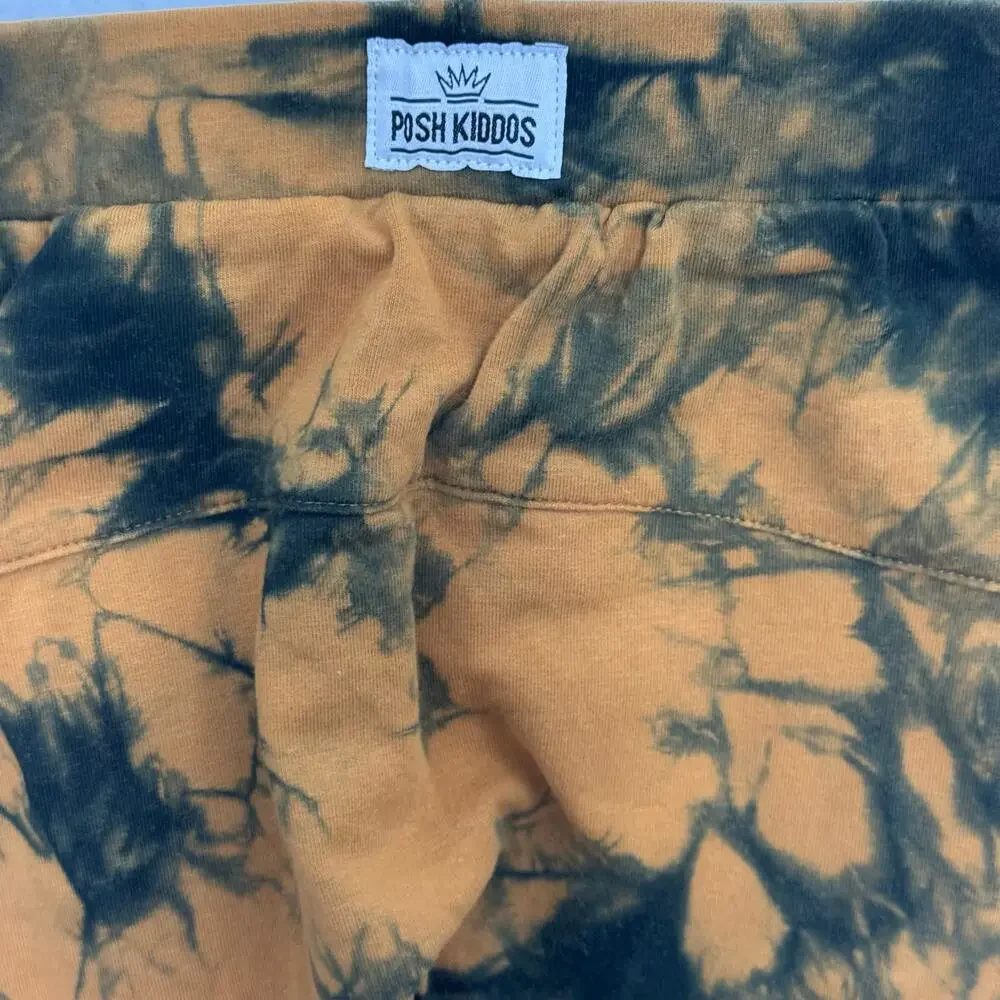 Posh Kiddos Brown & Black Tie Dye Biker Outfit Set Size 1T